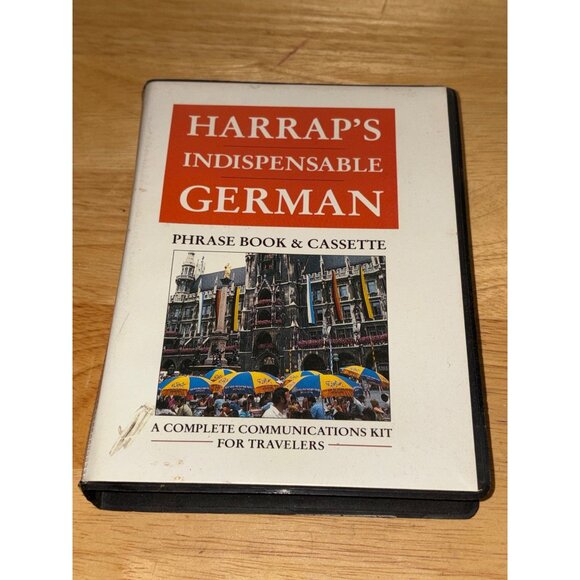 Harrap's Indispensable German Phrase Book & Cassette Travel Kit - Picture 1 of 4